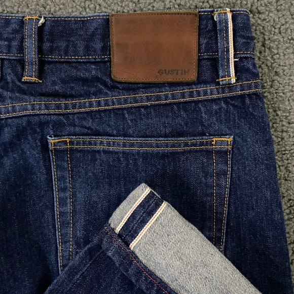 Gustin Other - Gustin Selvedge Jeans Mens 38x34 Slim Fit Blue Denim Button Fly Made in USA